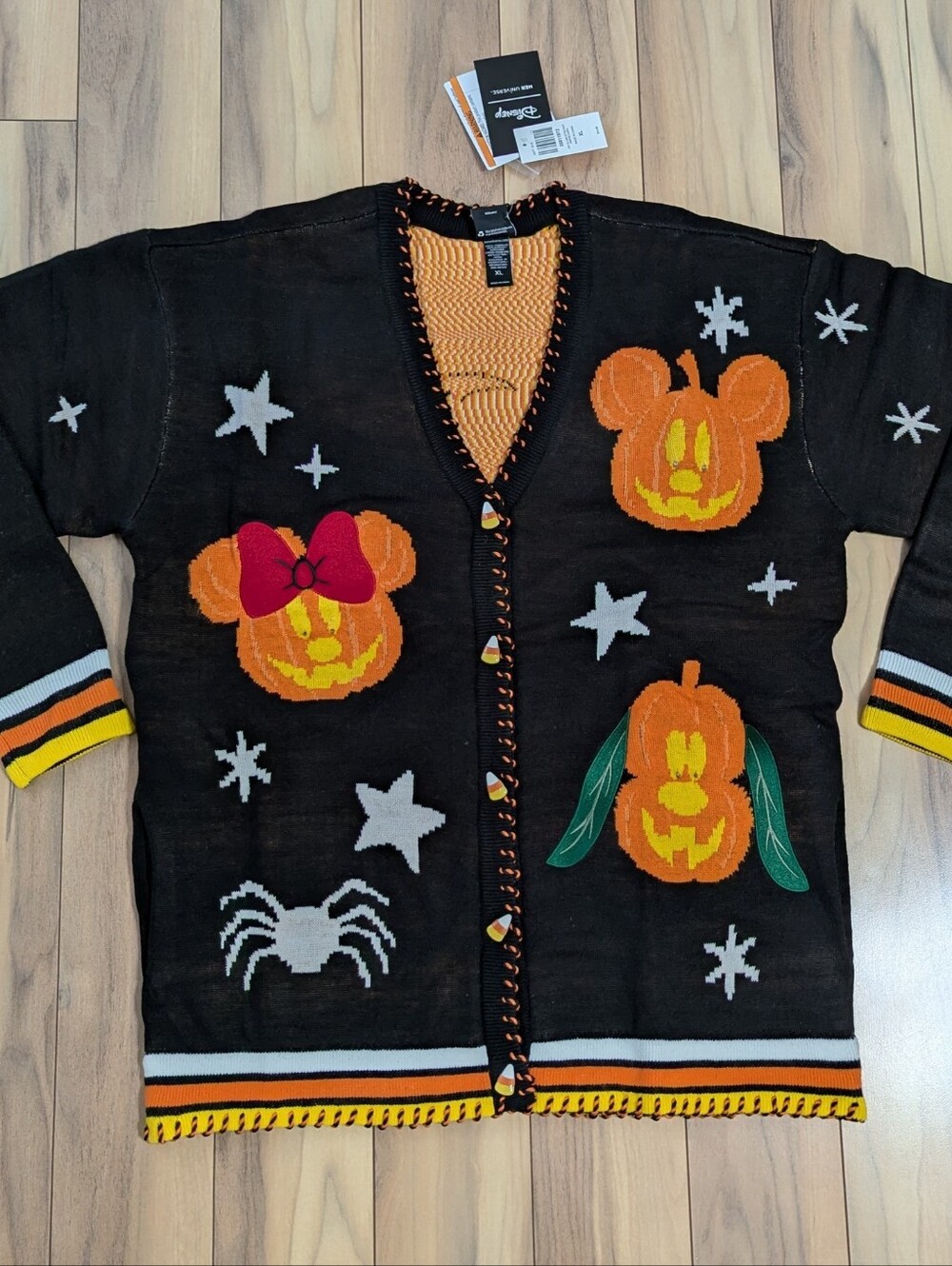 NWT! Her Universe X Disney Halloween Light Up Mickey Pumpkin Cardigan Size XL